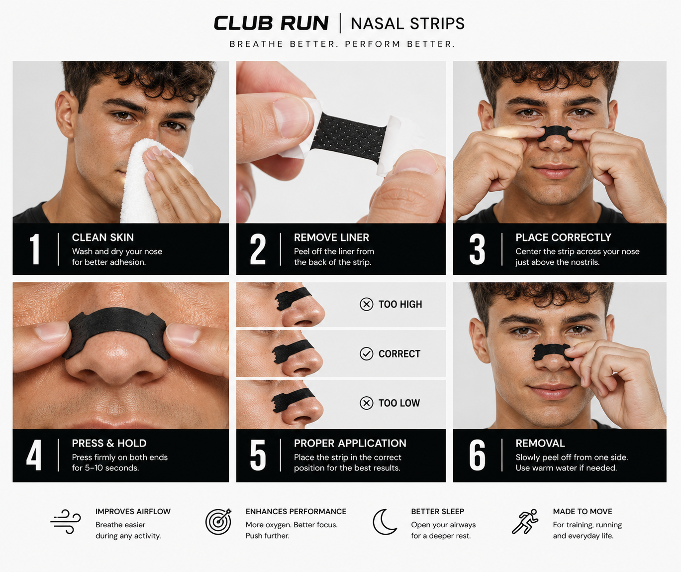 CLUB RUN AeroBreath Nasal Strips