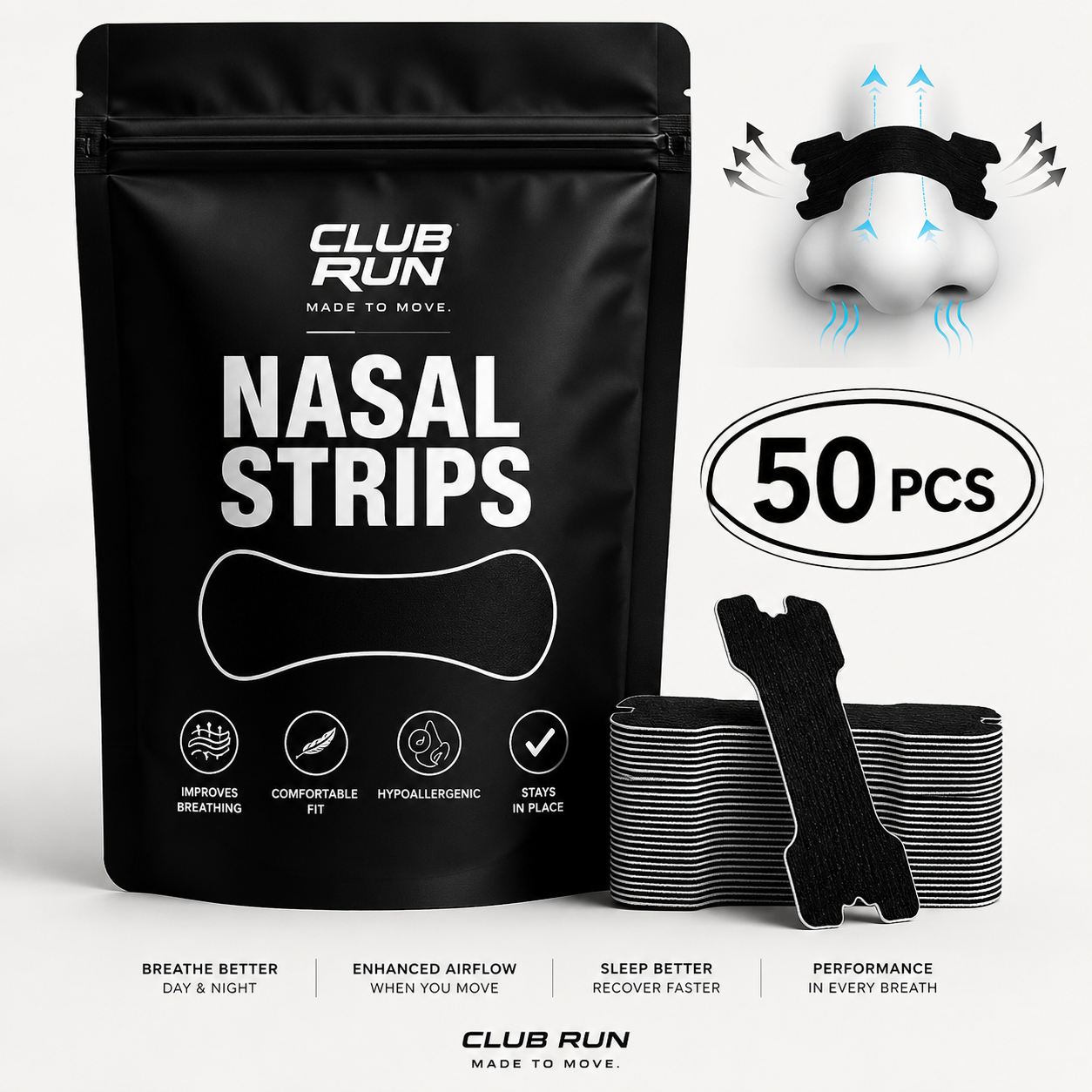CLUB RUN AeroBreath Nasal Strips