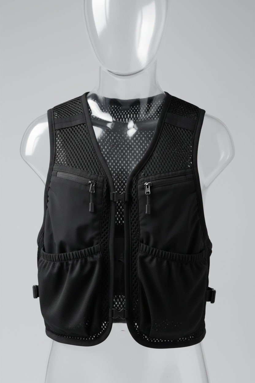 CLUB RUN AeroFlow Vest — side view showing lightweight nylon build
